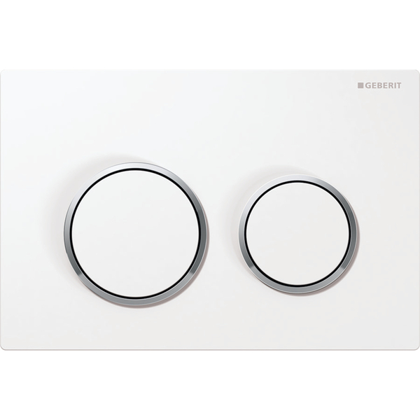 Omega 20 betjeningsplate, hvit/blank krom