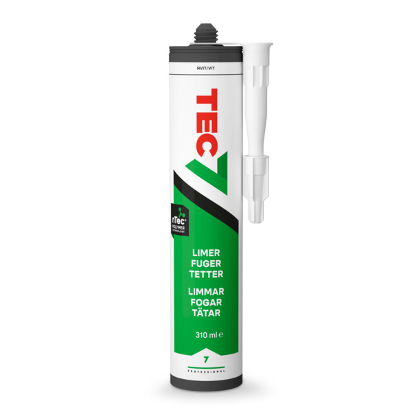 TEC7 lim, fuge- og tettemasse, 310 ml patron, hvit