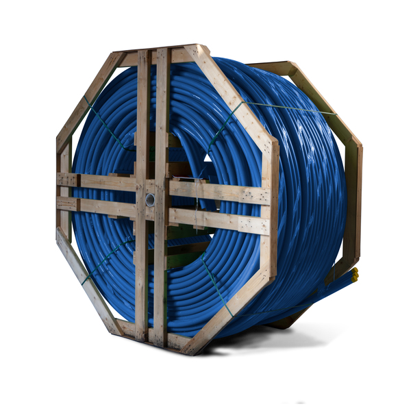 40x3,7 mm 3-løps DL fiberkabelrør blå, trommel 500 mtr