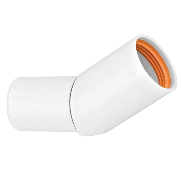 32 mm Falu bend 30 enkeltmuffe, hvit