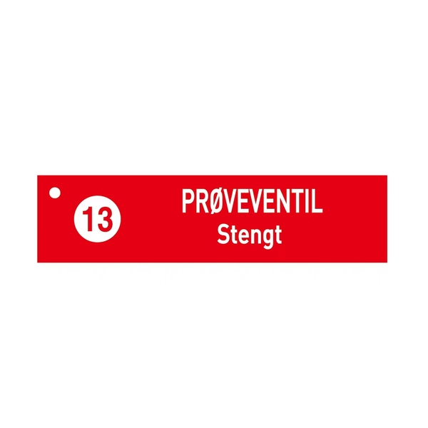 1904 Sprinklerskilt 80x20, prøveventil stengt