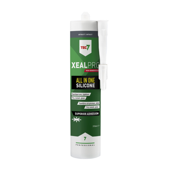 TEC7 Xealpro silikon/fugemasse, 310 ml patron, antrasit