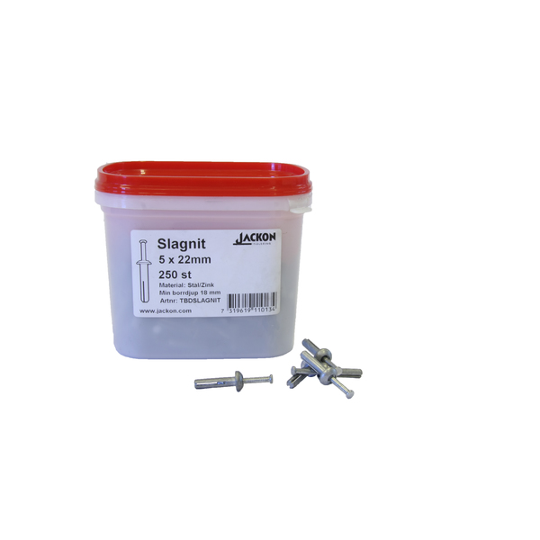 5x22 mm Bewi festebolt f/overgangslist, 250 stk pr. eske