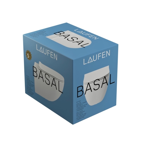 Laufen Basal veggskål rimless, m/SC/QR sete 540x350x360