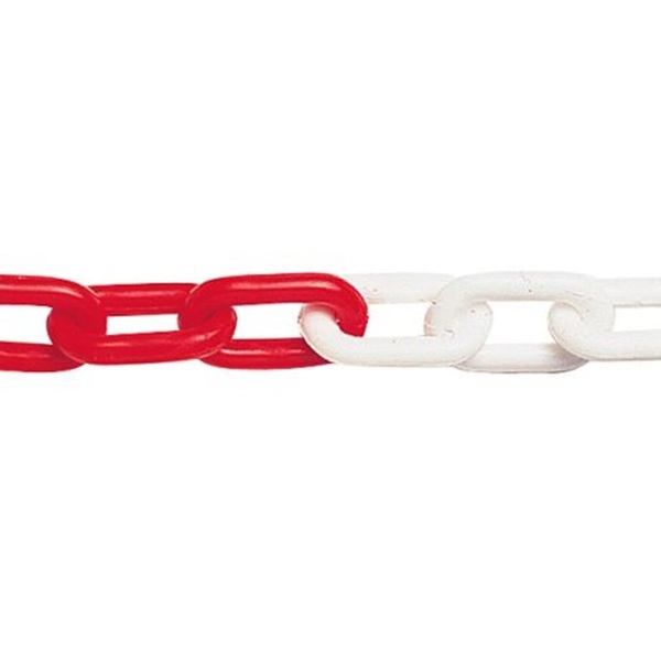7,5 mm Plastkjetting rød/hvit 25 mtr