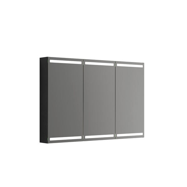 Speilskap Parallel m/lys og lysstyring, m/3 dørere 80x120x15 noir