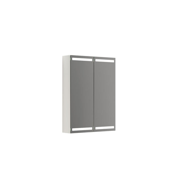 Speilskap Parallel m/lys og lysstyring, m/2 dørere 80x60x15 hvit