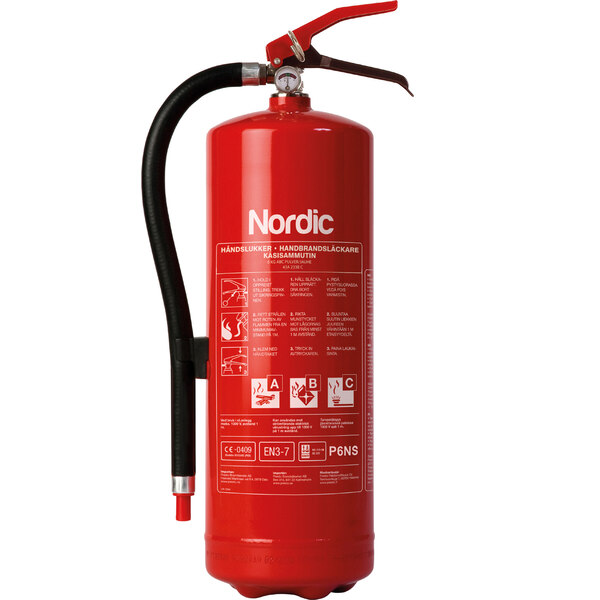 Nordic Pulverslukker P6NS 6 kg, klasse 43A 233B C