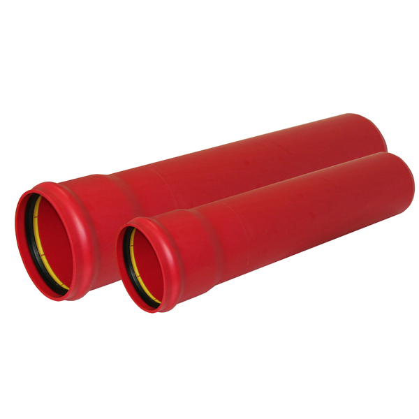 125x3,0 Protectline PVC kabelrør RØD, SN4, 6 meter