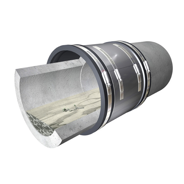225-250/230 Flexseal SC250 m/foring, overgang 250 plast-230 strømpe