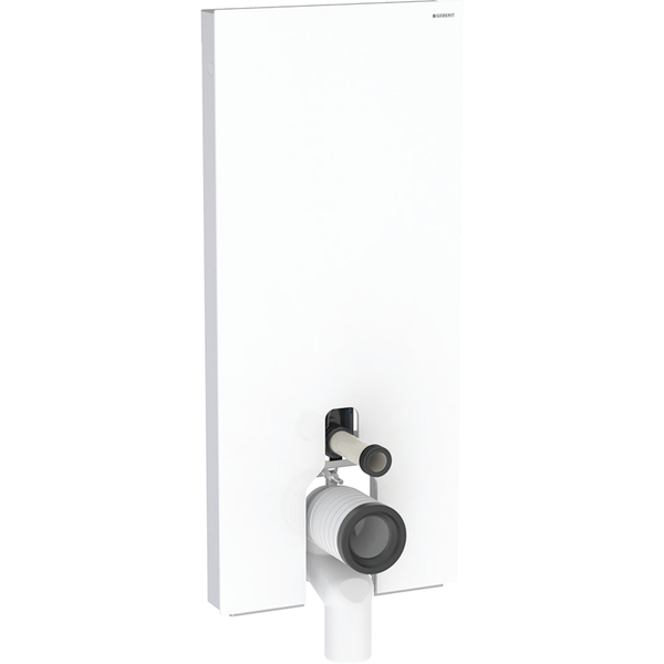 Monolith modul 114 cm f/gulvtoalett, glass hvit/alu