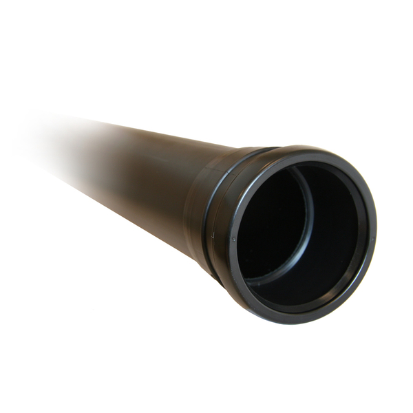 90 mm x 1000 mm PP rør med muffe, sort