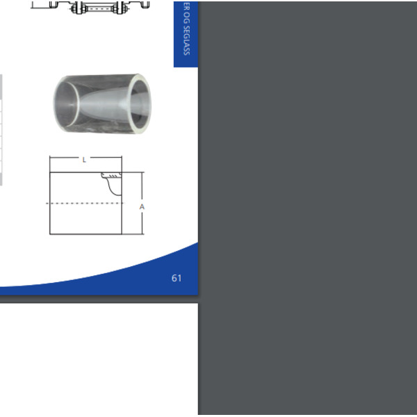 DN25 reserverglass f/seglass, borosilikat