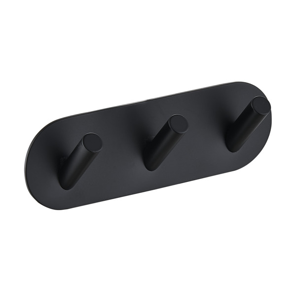 1904 trippel knagg rund 135 x 45 mm sort, selvklebende