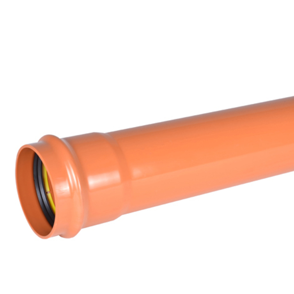 125 mm PP grunnavløpsrør SN8, rødbrun 6 mtr