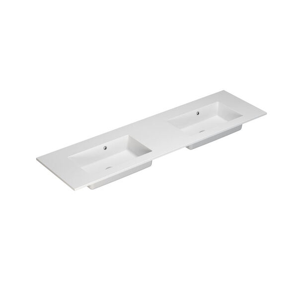 Servant Minore 160,2x45,5 cm dobbel, uten kranhull, hvit matt