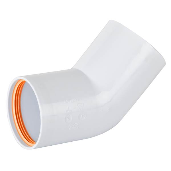 50 mm Falu bend 45 dobbelmuffe, hvit