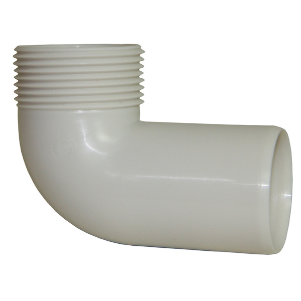 40 mm Smartline bend 88° PP, med 1 1/4" utvendig gjenger, hvit