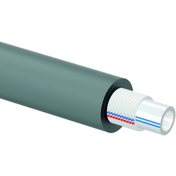 16 x 2,2 mm – 25/20 mm Combi Pipe isolert varerør, grå