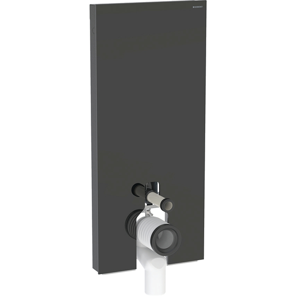Monolith modul 114 cm f/gulvtoalett, glass svart/alu svart