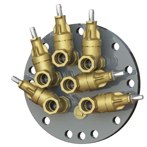 32 mm Isiflo samleflens 6 uttak DN200, type 260