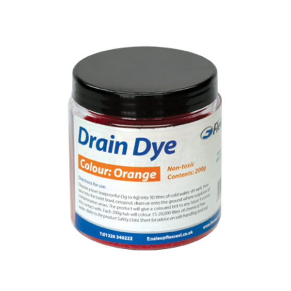 Drain Dye fargestoff 200 gram orange, f/lekkasjetest