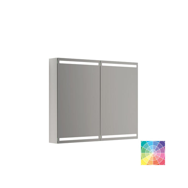 Speilskap Parallel m/lys og lysstyring, m/2 dørere 80x100x15 eik NCS