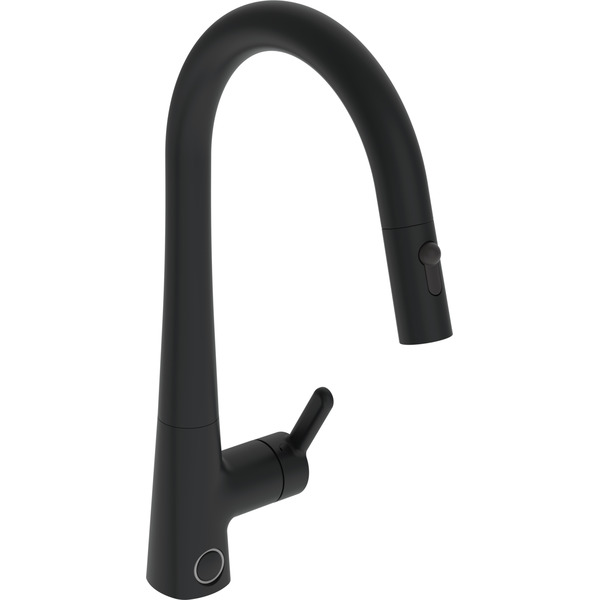 Inspera Comfort+ kjøkkenbatteri 3031F-33, m/uttrekk m/avstengning, matt svart