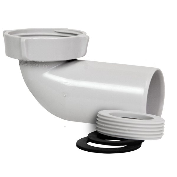 40 mm Smartline bend 88° med hettemutter PP, med 1 1/4"-1 1/2" gjenger