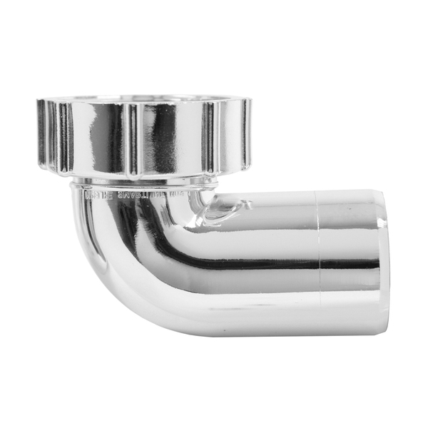40 mm Smartline bend 88° PP, med hettemutter, krom