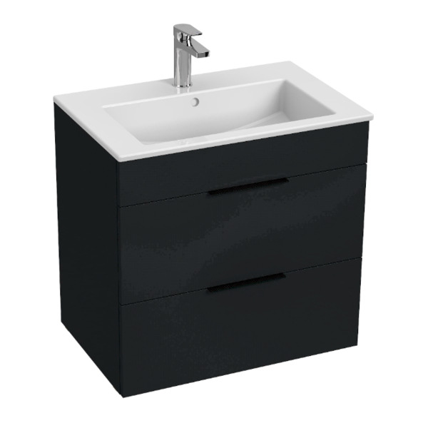 Jika møbelpakke m/2 skuffer og servant, antrasitt matt 650x622x441