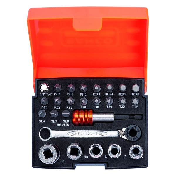 Bahco Bits sett m/skralle 2058/s26