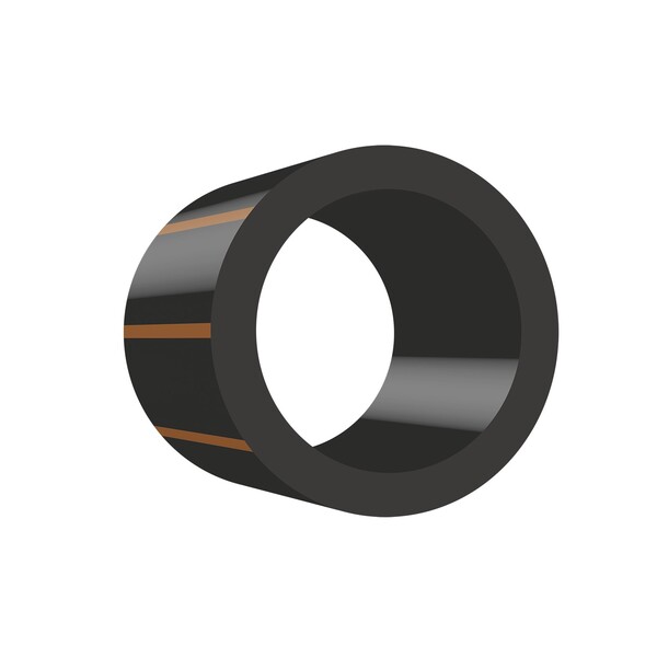 160 mm PE100 trykkrør RC spillvann, SDR17, med rødbrun stripe, 12 meter