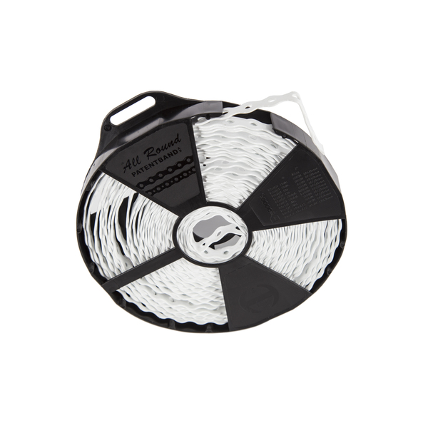 12mm 1904 patentbånd  hvit plast, 10 mtr