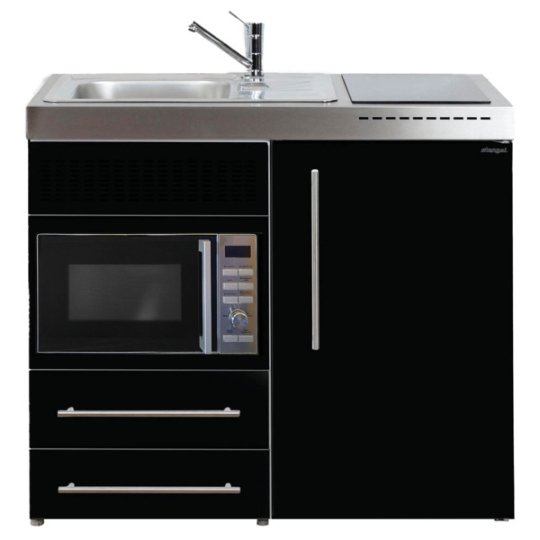 Premiumline minikjøkken 1000 venstre, svart 740 x 1000 x 980 mm