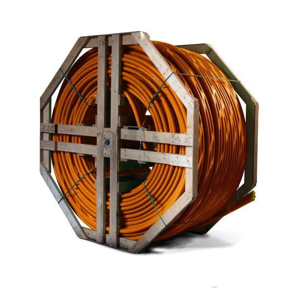 40x3,7mm 3-løps DL fiberkabelrør oransje, U/V trommel 500 mtr