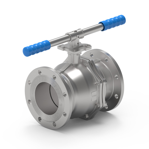 DN150 syrefast kuleventil 2-delt flens, Torque 400nm f10/12 sqr 22mm, PN16