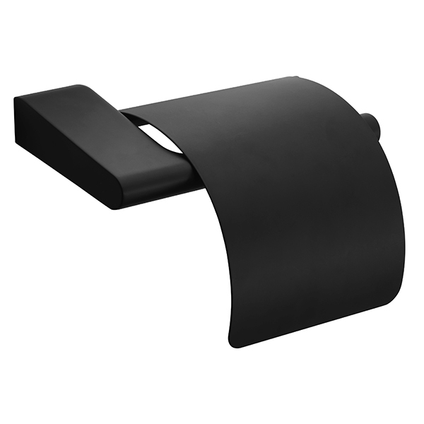 Style toalettrullholder m/lokk, matt sort