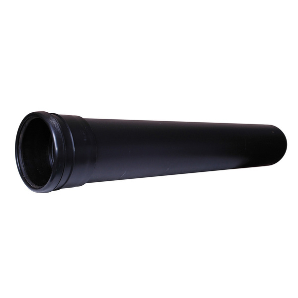125 mm PP grunnavløpsrør m/muffe SN8, sort, 6 meter