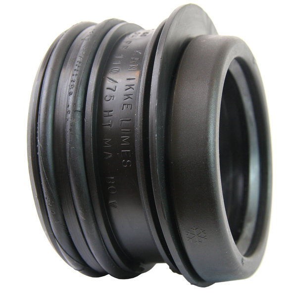 110 mm x 75 mm PP universalovergang, sort