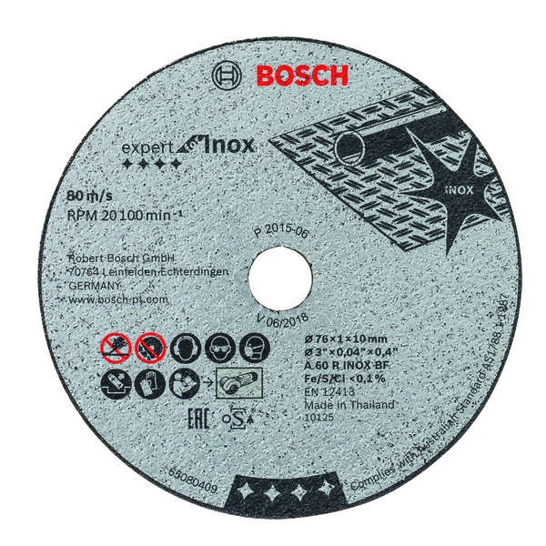 76x1x10 Bosch kappeskive Inox, 5 stk