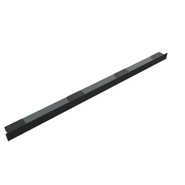Illumi hylle m/stikkontakt E USB stik(2), lysstyring 200 cm sort matt
