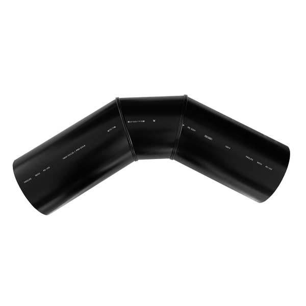 180 mm PE100 bend 45° SDR26, Segmentsveis
