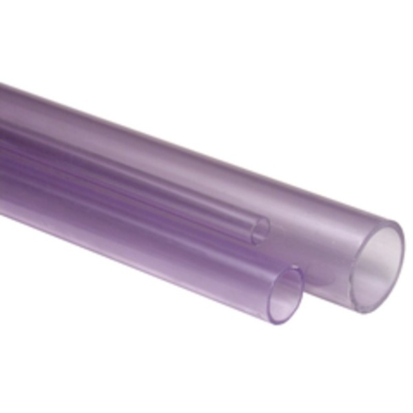 50x2,4 GF PVC-U rør PN10 SDR21, 5 meter, transparent