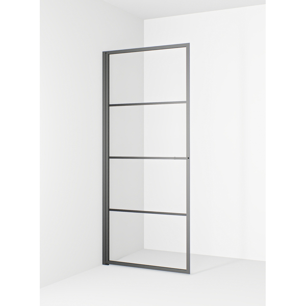 Empire rett dør 780 m/sprosser, gun metal/klart glass