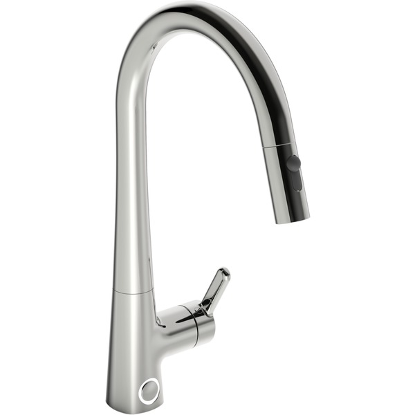 Inspera Comfort+ kjøkkenbatteri 3031F, m/uttrekk m/avstengning, krom