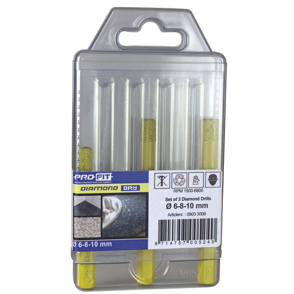 Pro-Fit 6-8-10 mm diamantborsett