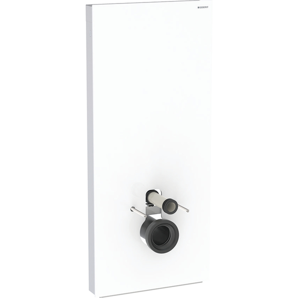 Monolith modul 114 cm f/veggskål, glass hvit/alu