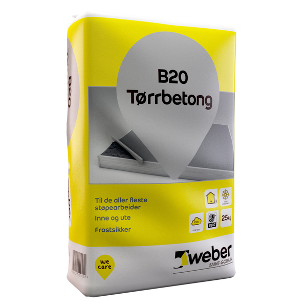 25kg B20 tørrbetong Weber