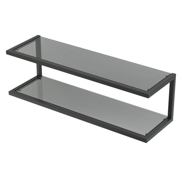 Hylle 12x39,6x12 cm inkl.2 glasshyller, sort
